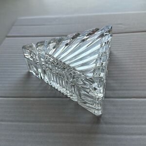 Valaska Bela Hand Made in Slovakia Triangular Beveled Crystal Trinket box